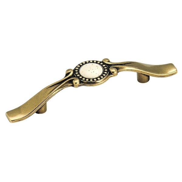 Amerock Traditional Classic 3 in. Burnished Brass Furn Center-to-Center Pull