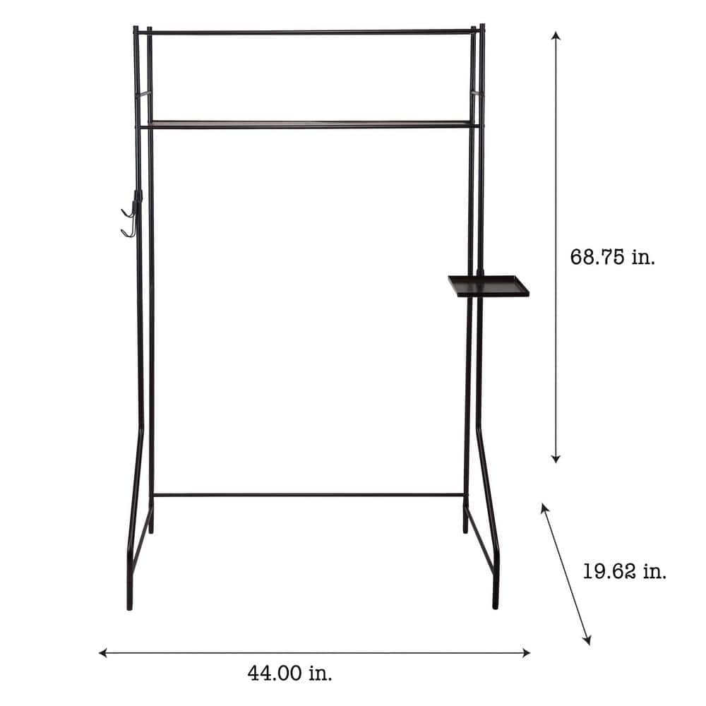 Black Metal Multi-Use Space Saver Rack with Shelves