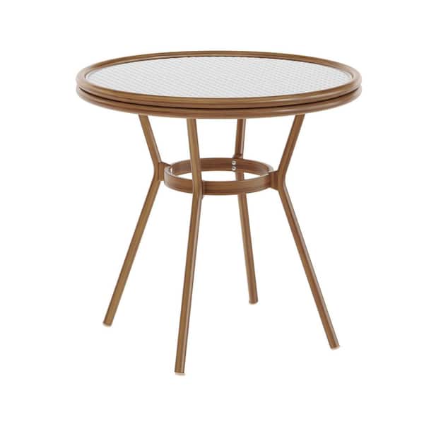 Unbranded Brown Round Aluminum Outdoor Dining Table