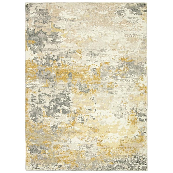 Maeva Gold 5 ft. x 8 ft. Ombre Transitional Area Rug