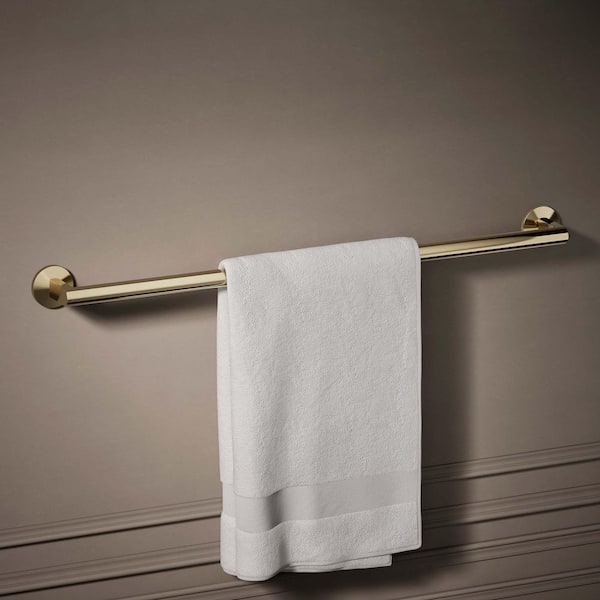 Components 30 in. Wall Mounted Towel Bar in Vibrant French Gold
