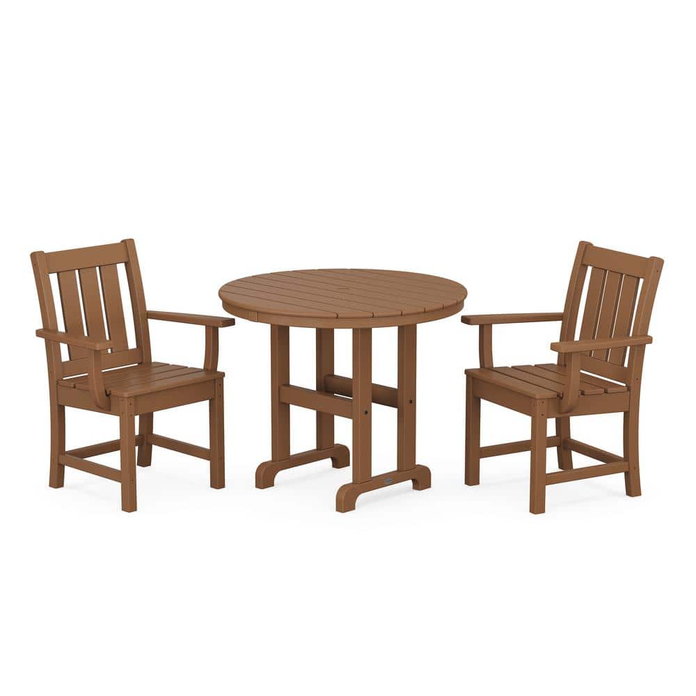3-Piece Oxford Farmhouse Plastic Outdoor Bistro Set in Teak price history on PriceWatchPro
