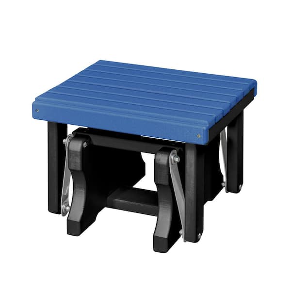 American Furniture Classics Adirondack Series Black Frame High Density Plastic Outdoor Gliding Ottoman