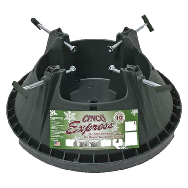 Green Plastic Express Tree Stand for Live Trees Up to 10 ft. Tall