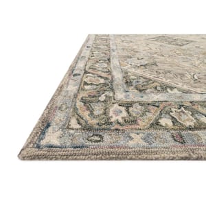 Beatty Sky/Multi 2 ft. 6 in. x 7 ft. 6 in. Shabby-Chic Floral 100% Wool Runner Rug