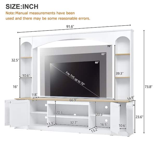 Harper & Bright Designs White Elegant Arched Wood Grain