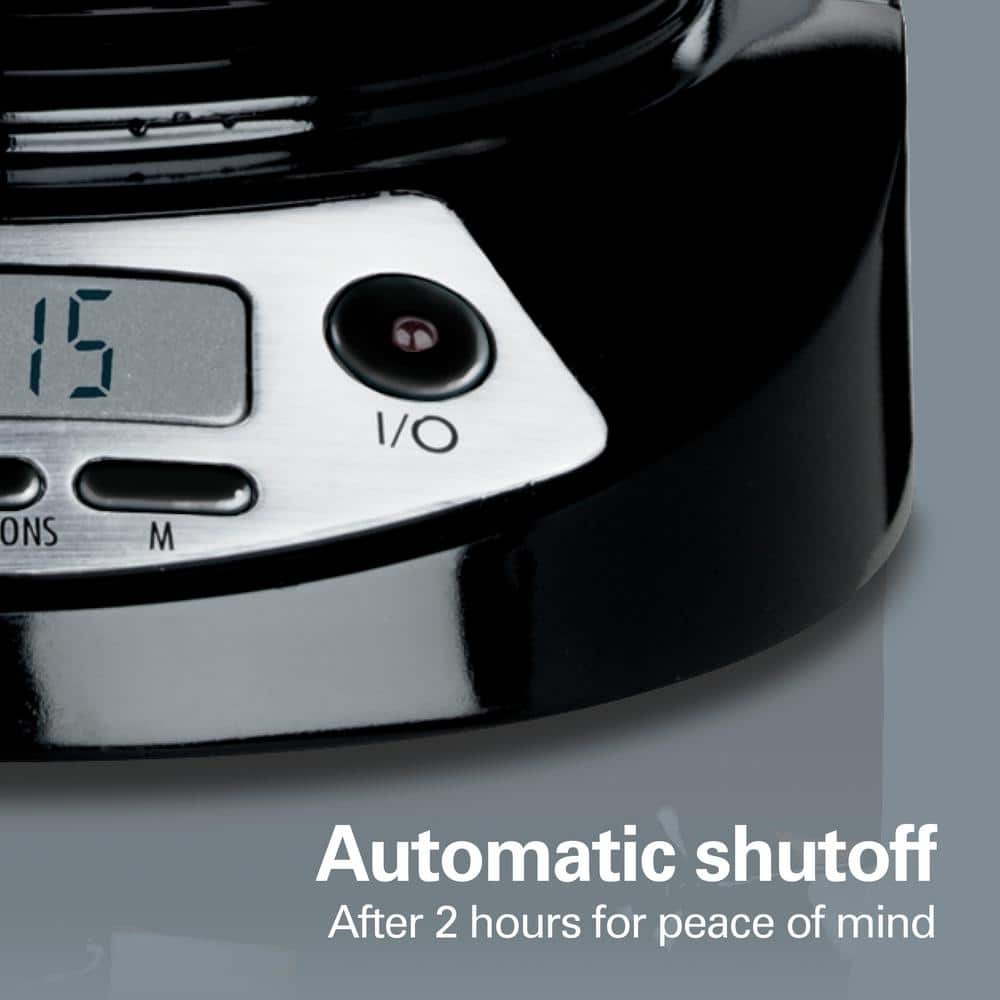 Black and Stainless Steel 12-Cup Programmable Coffee Maker