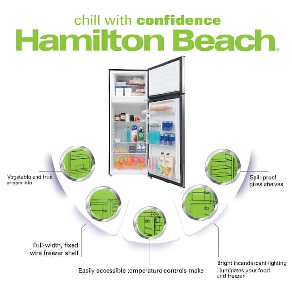Hamilton Beach 7.5 cu. ft. Top Freezer, Refrigerator, in Stainless