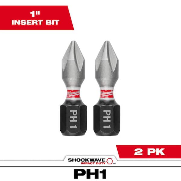 SHOCKWAVE™ Impact Duty 1"  Phillips #1 Insert Bits (2 PK)