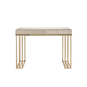 Critter 42 in. Smoky Mirroed and Champagne Finish Writing Desk