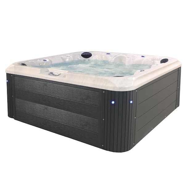 Grand Banks 6-Person 81-Jet 240-Volt Acrylic Hot Tub with 3 Pumps and LED Features