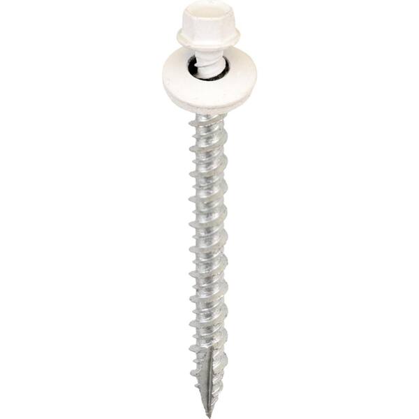 #14 x 3/4" WHITE Sheet Metal Screw SELF DRILL Hex Head Washer BAG 250 