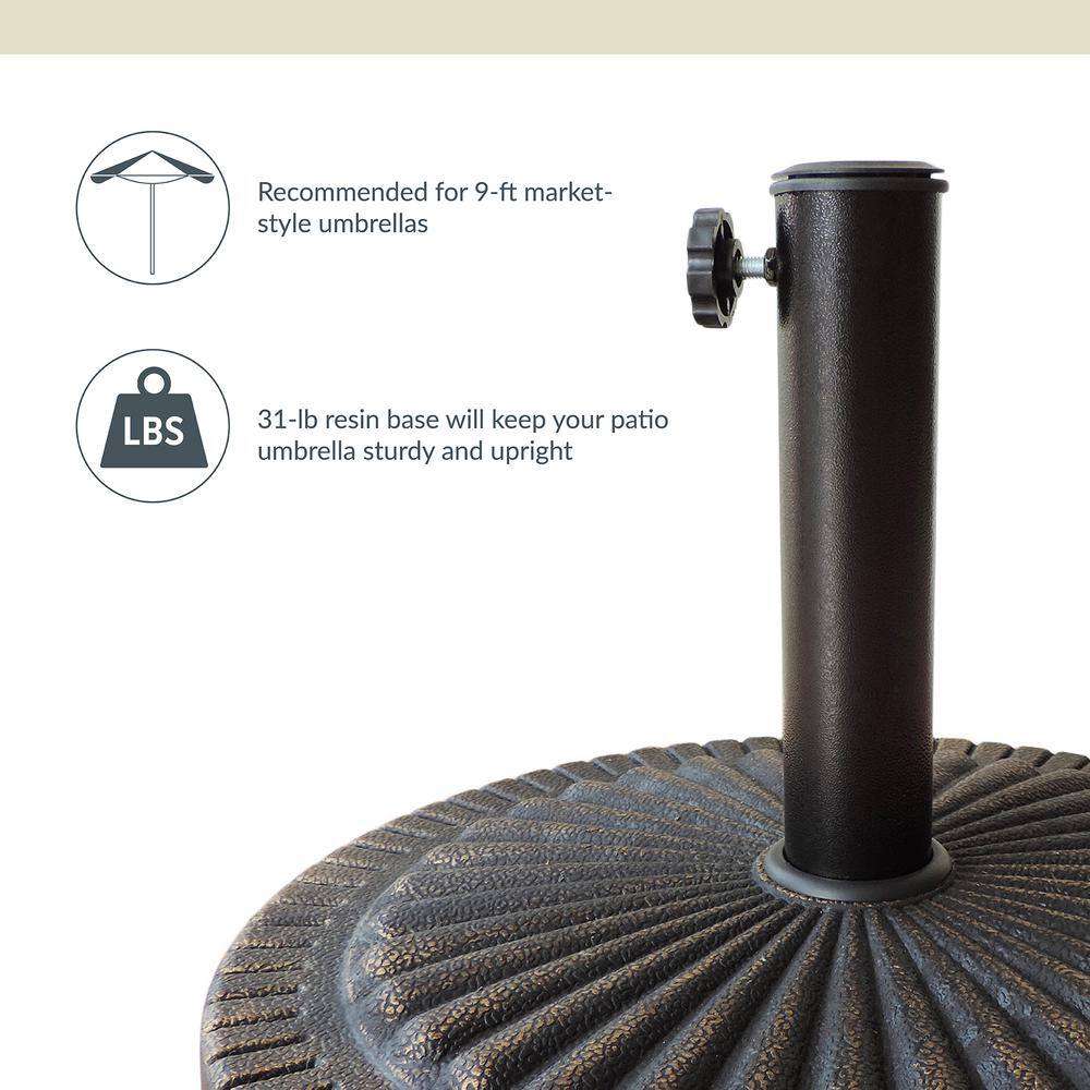 Bronze Textured Metal 31-lb Classic Patio Umbrella Base