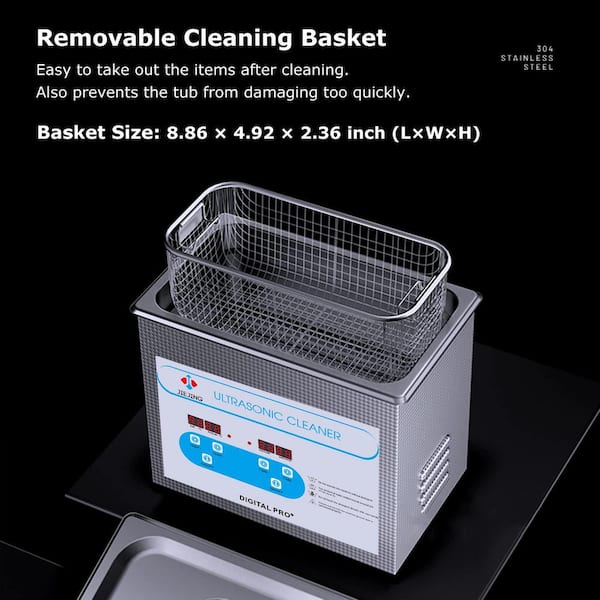 3.2L Jewelry Cleaner 110-Volt Professional Ultrasonic Cleaner with Heater and Timer (Basket Included)