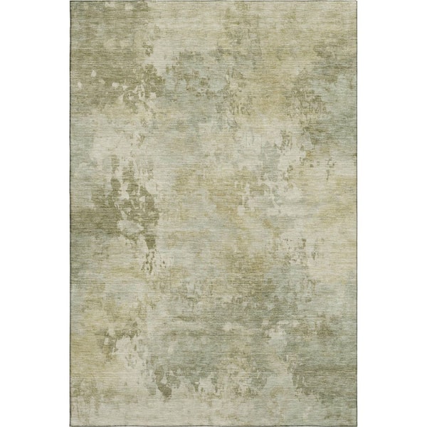 Mayfield Premium Machine Washable Abstract AMF2073 Sage 8 ft. x 10 ft. Area Rug