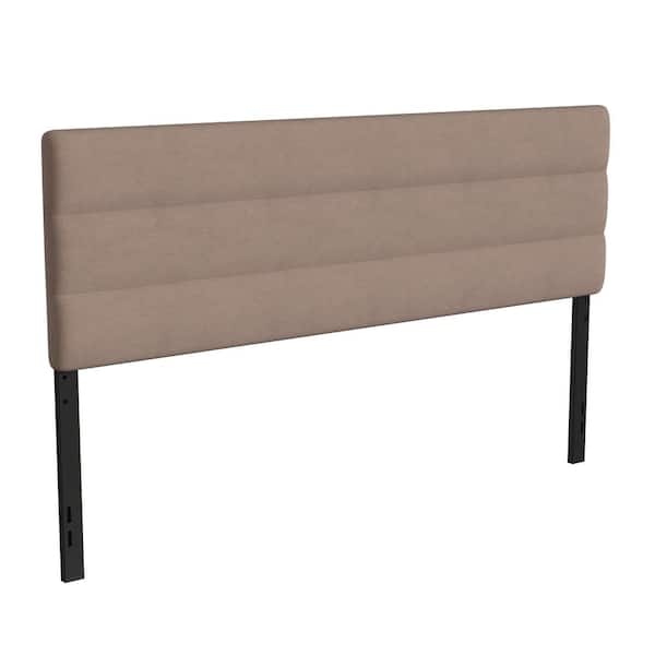 Carnegy Avenue 79 in. W Taupe Fabric King Headboard