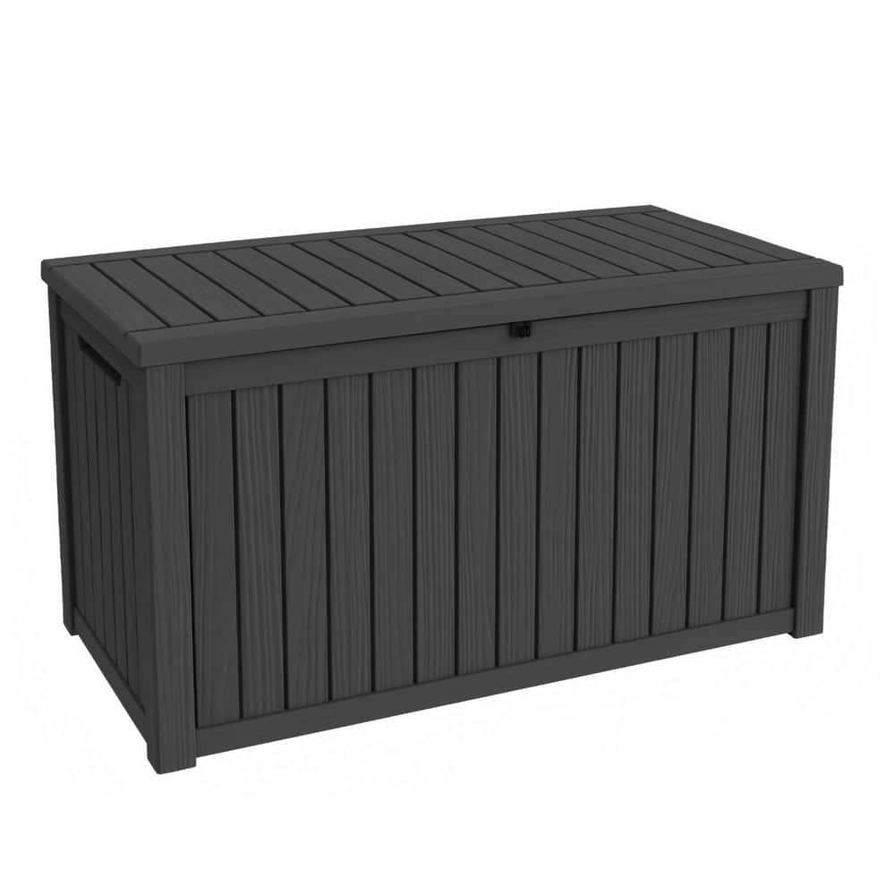 200 Gal. Extra Large Black Wood Grain Resin Deck Box with Dual Gas Struts 880 lbs. Lid Capacity Outdoor Storage Box price history on PriceWatchPro