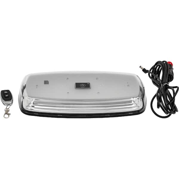 12 in. Rectangular Wireless LED Mini Light Bar with Wireless Remote - Amber/Clear