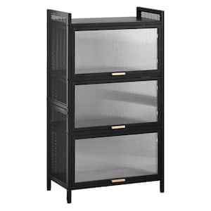 Black 42.92 in. H 4-Layer Multifunctional Storage Cabinet with Door
