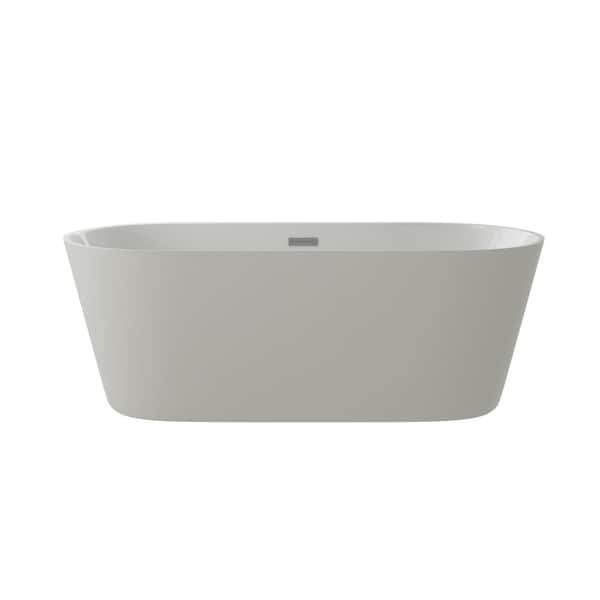 Aldine 66.9 in. Acrylic Flatbottom Non-Whirpool Bathtub in White High-Gloss