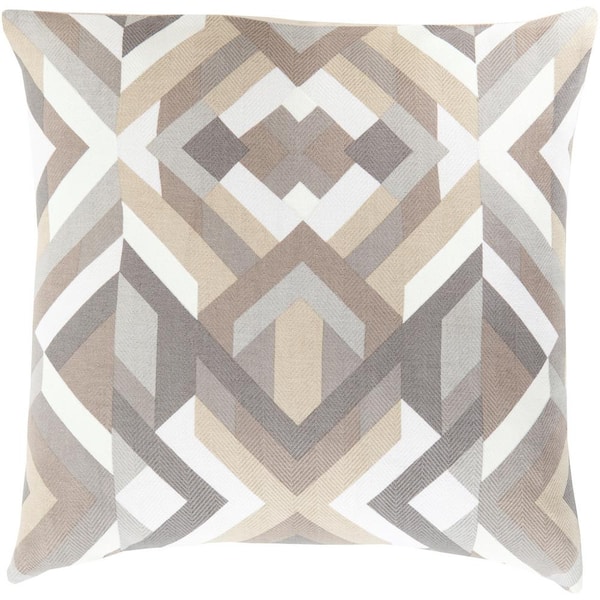 Livabliss Kazivera Grey Geometric Polyester 20 in. x 20 in. Throw Pillow
