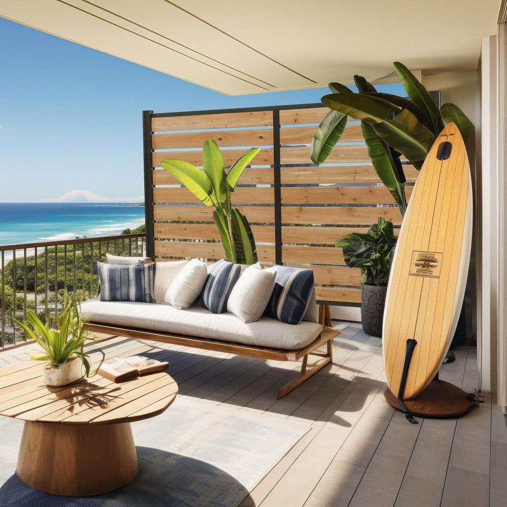 6 ft. x 8 ft. Cedar Wood Outdoor Flat Top Privacy Wall Screen Panel with Durable Aluminum Posts price history on PriceWatchPro