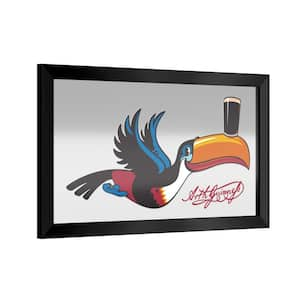 Guinness Toucan 26 in. W x 15 in. H Wood Black Framed Mirror