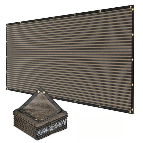 90% Sun Shade Cloth, 8x10 FT Shade Cover with Reinforced Grommets, Mesh Tarp Sun Privacy Screen for Pergola & Backyard