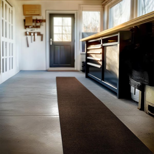 All Purpose Wide Wale Mocha 2 ft. x 12 ft. Indoor/Outdoor Commercial Mat