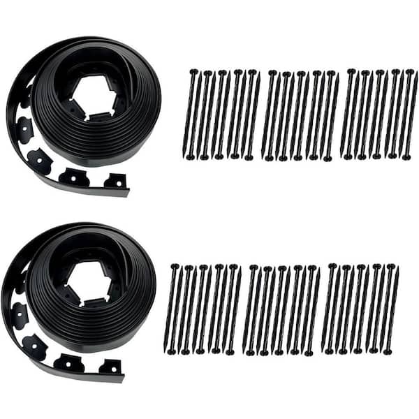 2 in. Tall 60 ft. Landscape Edging with 60 Stakes, Black