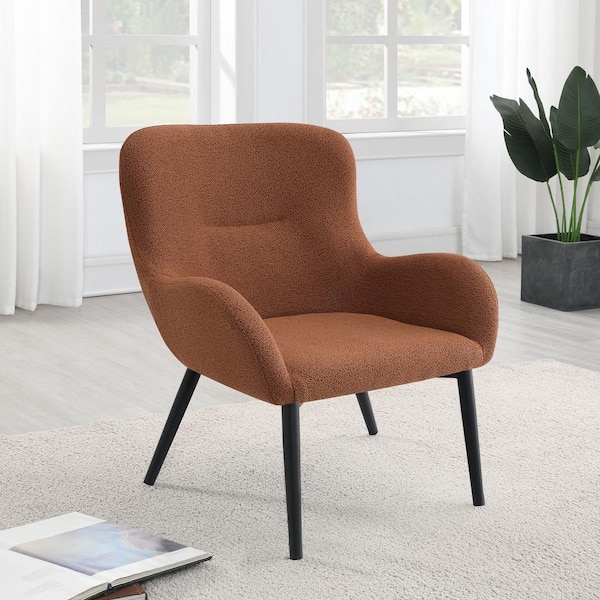Coaster Calvin Rust Fabric Accent Chair with Flared Arms