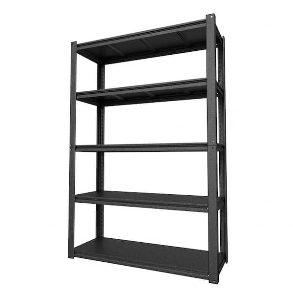 VEIKOUS 72 in. Tall Metal Black 5-Shelf Garage Storage Shelving Unit Standard Bookcase with Adjustable Shelves