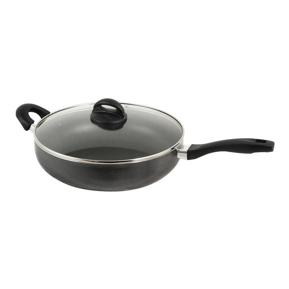 Oster Clairborne 1.5 Quart Aluminum Sauce Pan with Lid in Charcoal