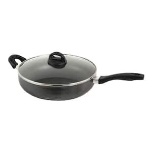 Clairborne 5 qt. Aluminum Nonstick Saute Pan in Charcoal Grey with Glass Lid