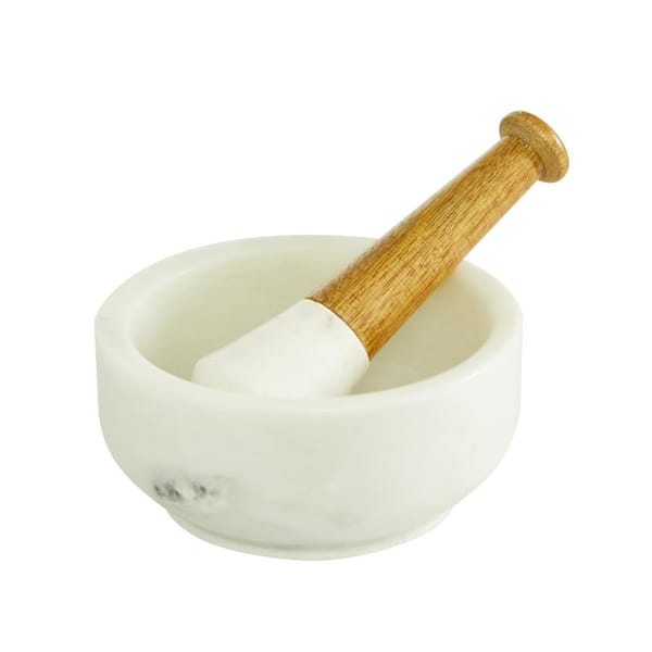 Novogratz White Marble Natural Mortar and Pestel (Set of 3)