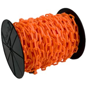 1.5 in. (#6, 38 mm) x 200 ft. Reel Safety Orange Plastic Chain