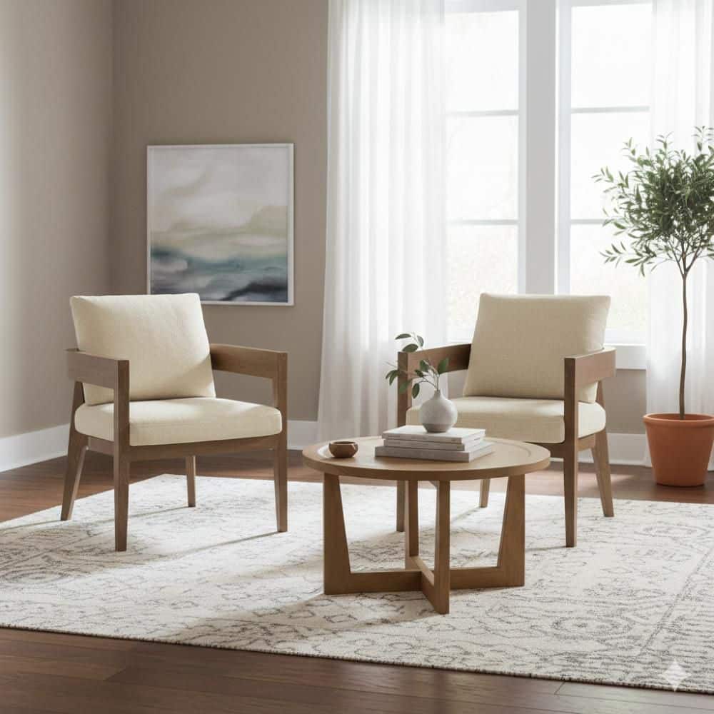 Baily Brown Aluminum Metal Outdoor Dining Chair with Cream White Fabric (2-Pack) price history on PriceWatchPro