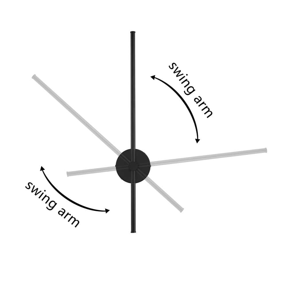 Anton 27.25" Black Iron Minimalist Dimmable Plug-In Sconce