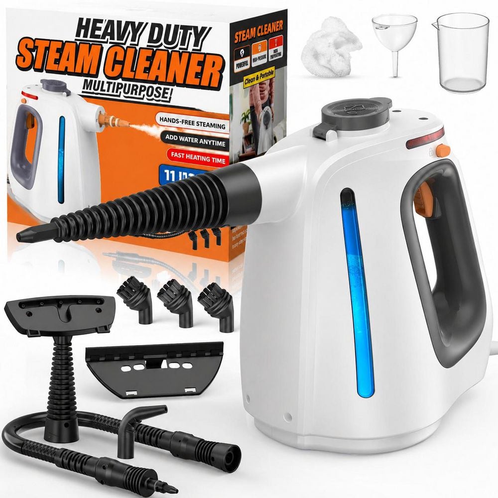 Multi-Purpose Corded Handheld Steam Cleaner with Lockable Steam Button & 11pcs Accessories, Unlimited Water Addition price history on PriceWatchPro