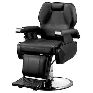 Black Heavy Duty Hydraulic Recline Barber Chair, Salon Tattoo Beauty Chair, with Height Adjustable, for Hair Cutting