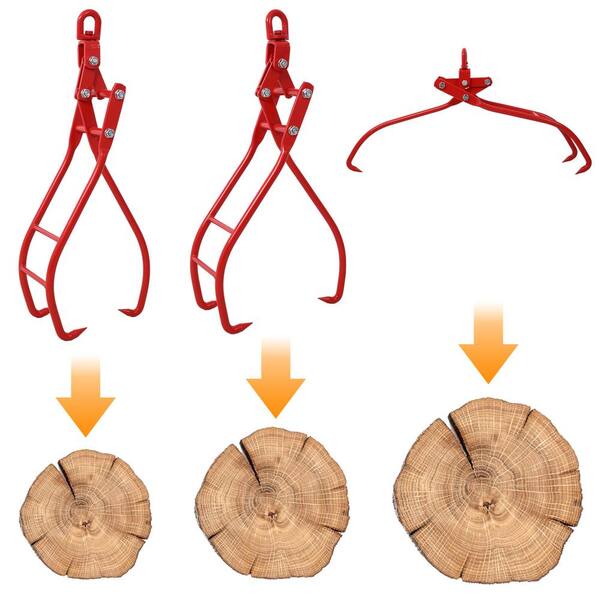 Tidoin 28 in. 3-Claw Heavy Duty Log Grapple Eagle Claws Design Log Lifting Tongs Log Grabs for Lumber