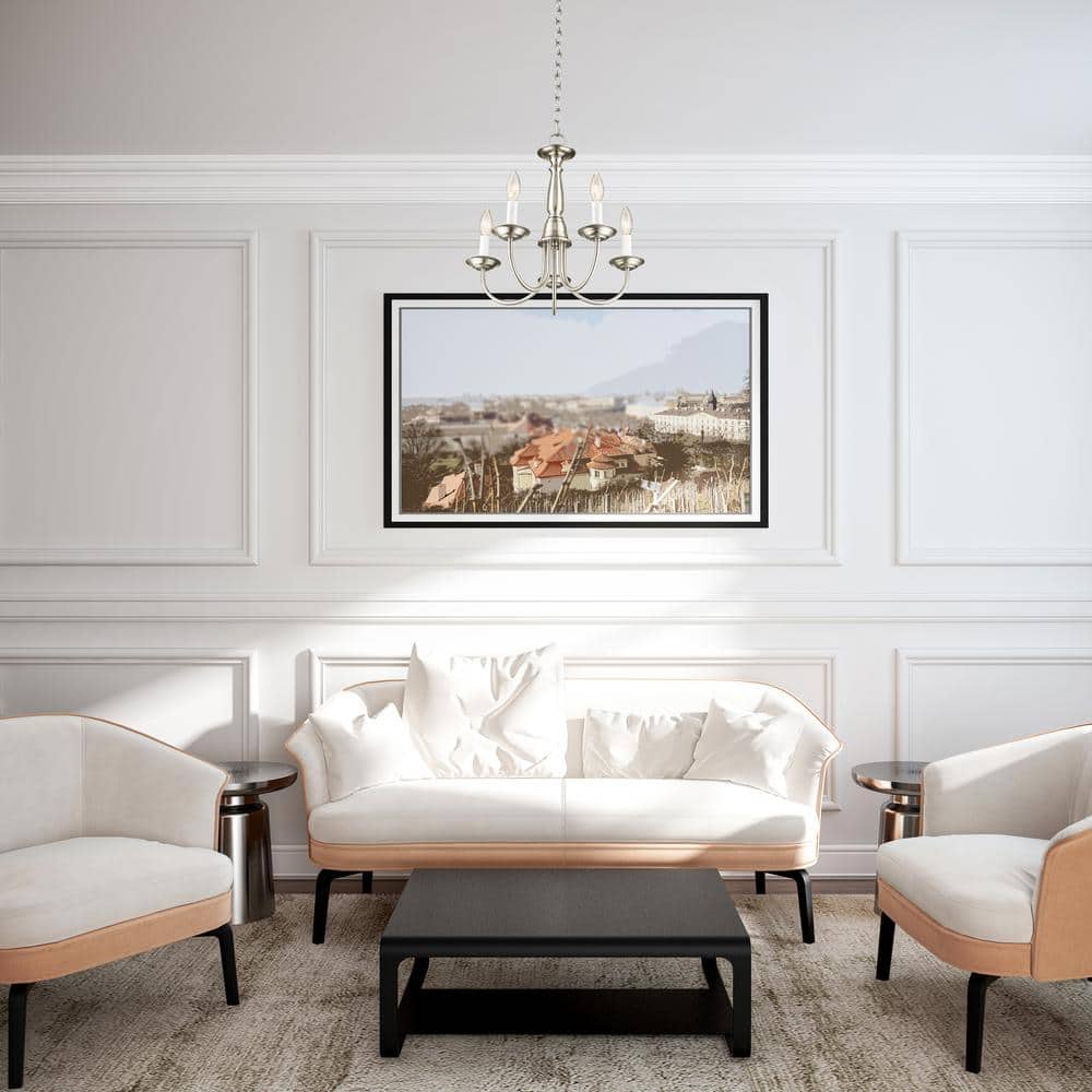 Brushed Nickel 5-Light Traditional Steel Chandelier