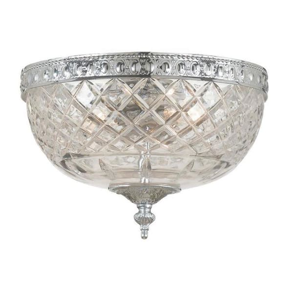 Crystorama Ceiling Mount 10 in. 2-Light Polished Chrome Flush Mount