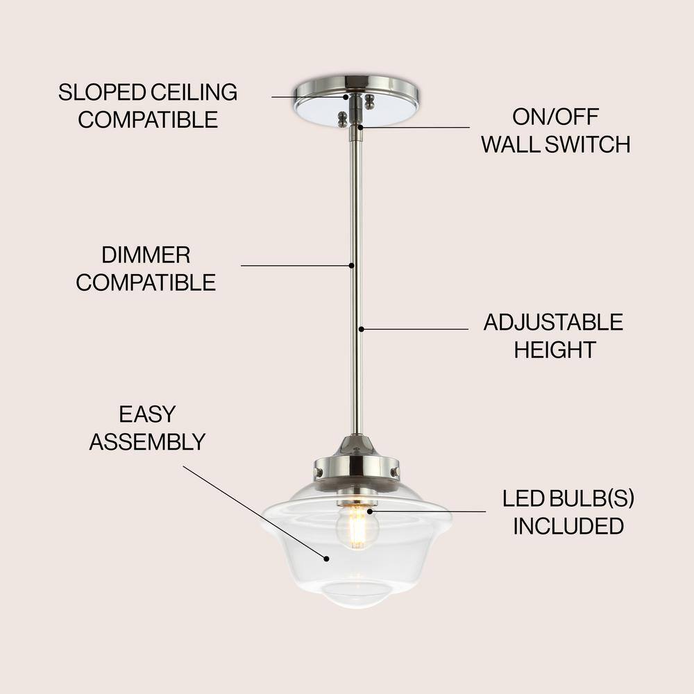 Kurtz 7.25" Chrome Glass LED Pendant Light