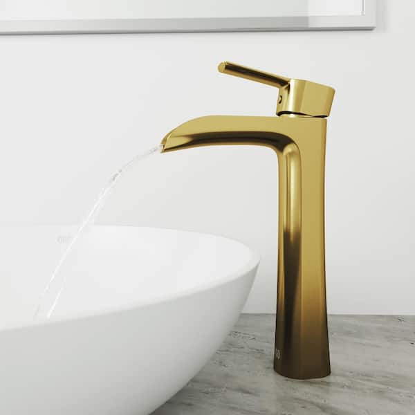Vigo Niko Single Handle Vessel Sink Faucet In Matte Gold Vg03024mg - Sink Faucet Bathroom Gold