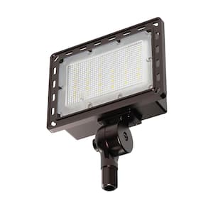 300-Watt Equivalent Integrated LED Selectable Lumen Bronze Dusk to Dawn Ground/Flood Light, 4000K