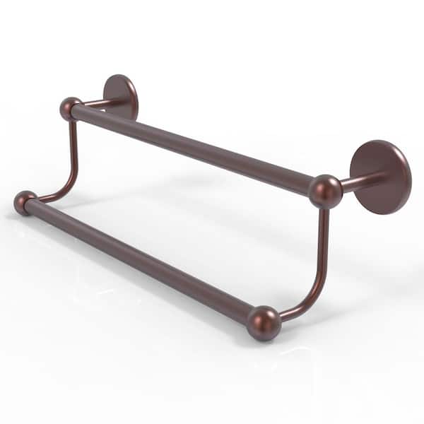 Allied Brass Prestige Skyline Collection 30 in. Wall Mounted Double Towel Bar in Antique Copper