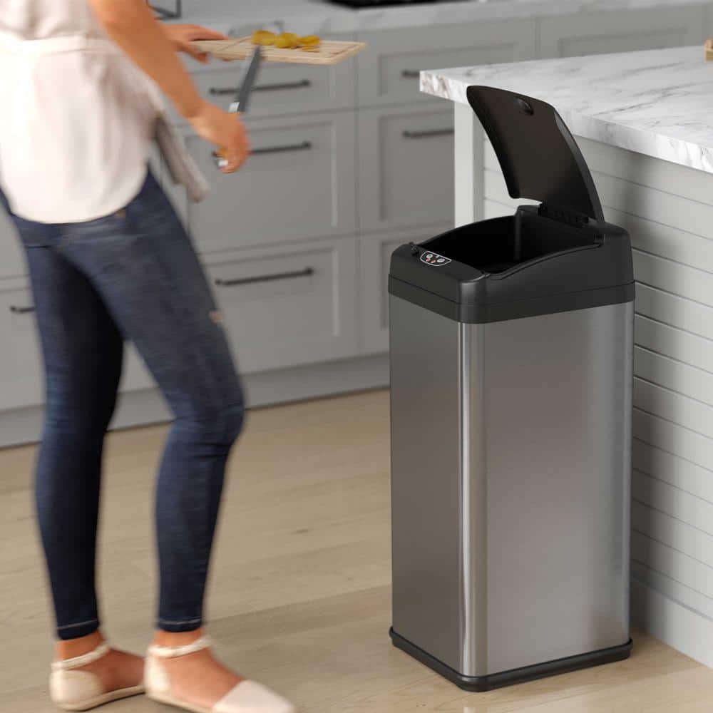 Touchless Stainless Steel 13 Gallon Motion Sensor Trash Can
