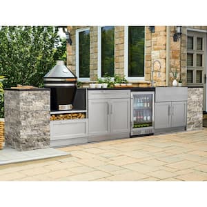 Outdoor Kitchen Signature Series 11 Piece L Shape Cabinet Set with Dual Side Burner and Grill
