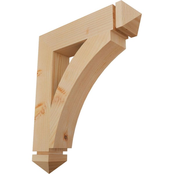 Ekena Millwork 3.5 in. x 24 in. x 20 in. Douglas Fir Thorton Arts and Crafts Smooth Bracket